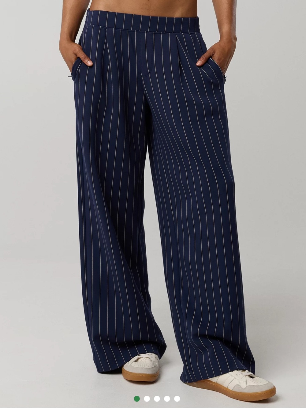 Offline by aerie NWT Chill Up Trouser Pants Relaxed Wide-Leg Pinstripe Comfy